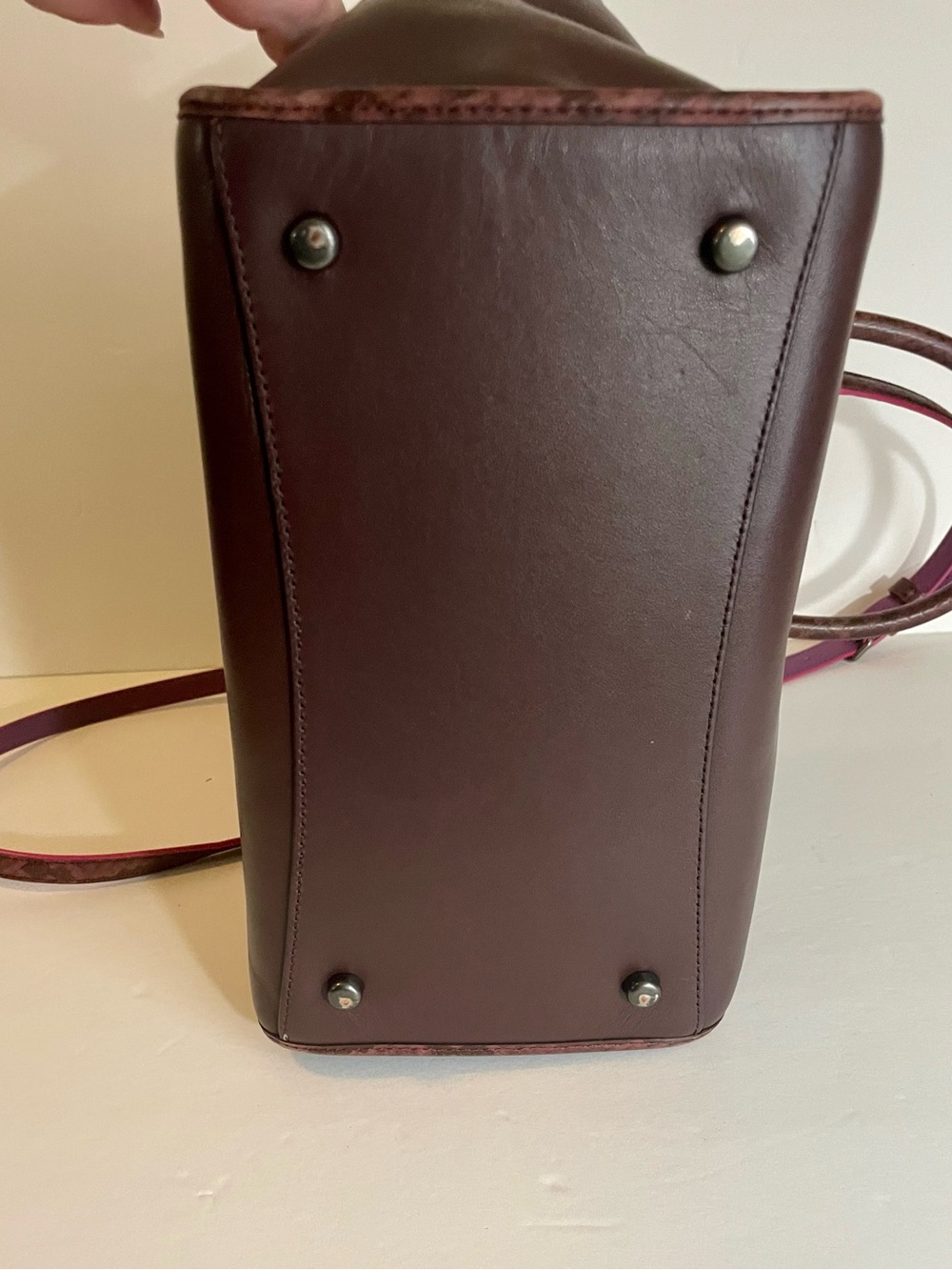 Coach Oxblood Python Trim Satchel - Picture 4 of 8